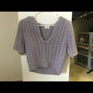 Aritzia purple knit top